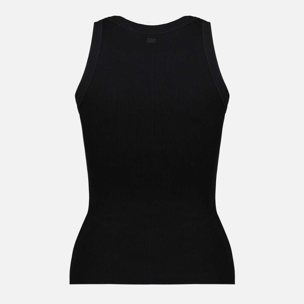 Image du débardeur ami de coeur noir par Ami PARIS pour femmes - Saison Printemps-Été 2026 - Vue de dos