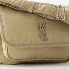 nylon bag, Saint Laurent, beige bag, adjustable strap bag, sustainable fashion