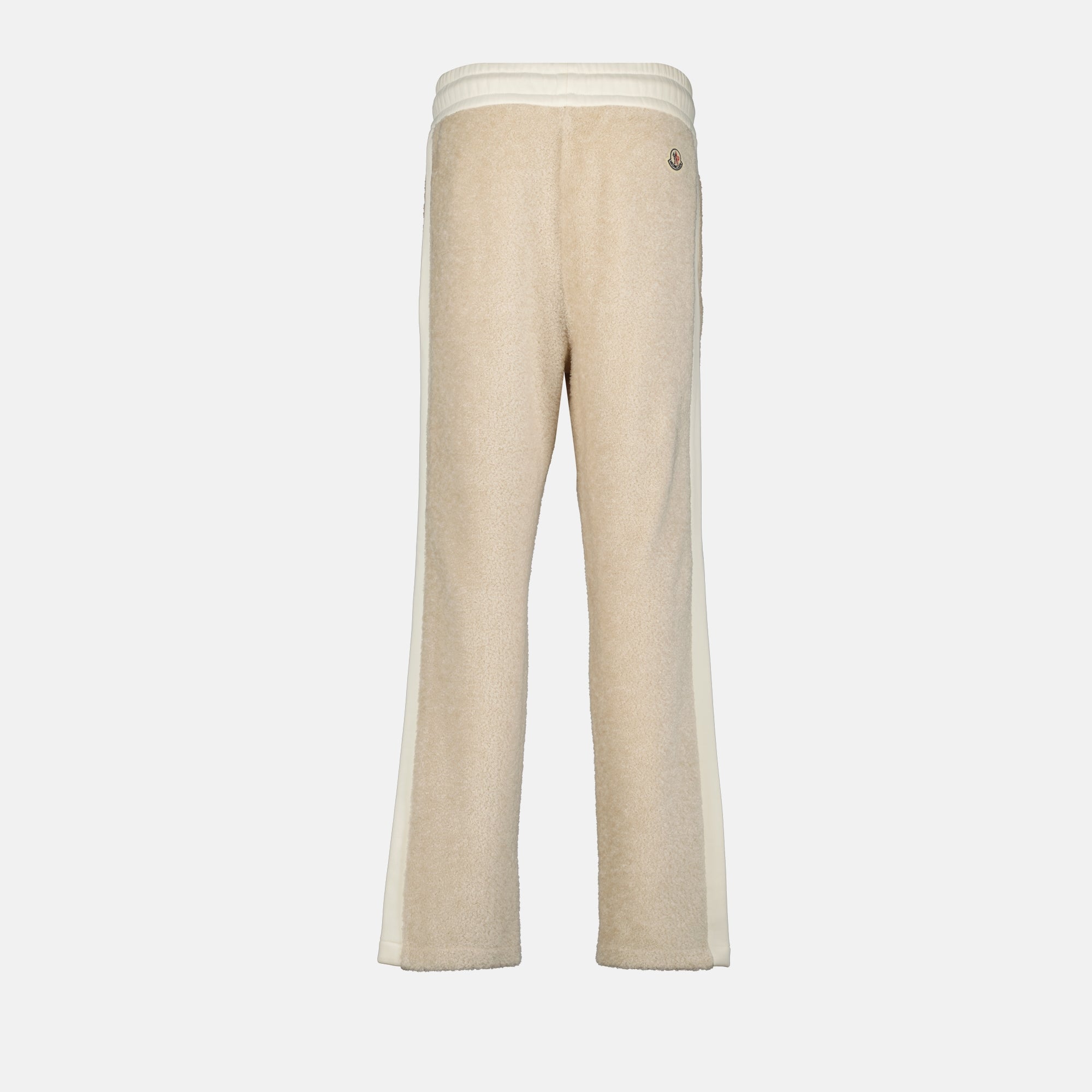 Moncler sweatpants, teddy fabric pants, beige sweatpants, comfortable sweatpants, Autumn-Winter collection