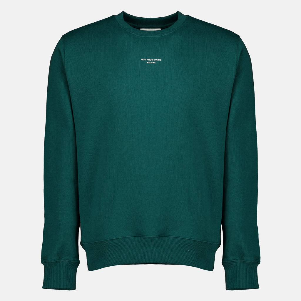 Slogan Classique Vert Sweatshirt