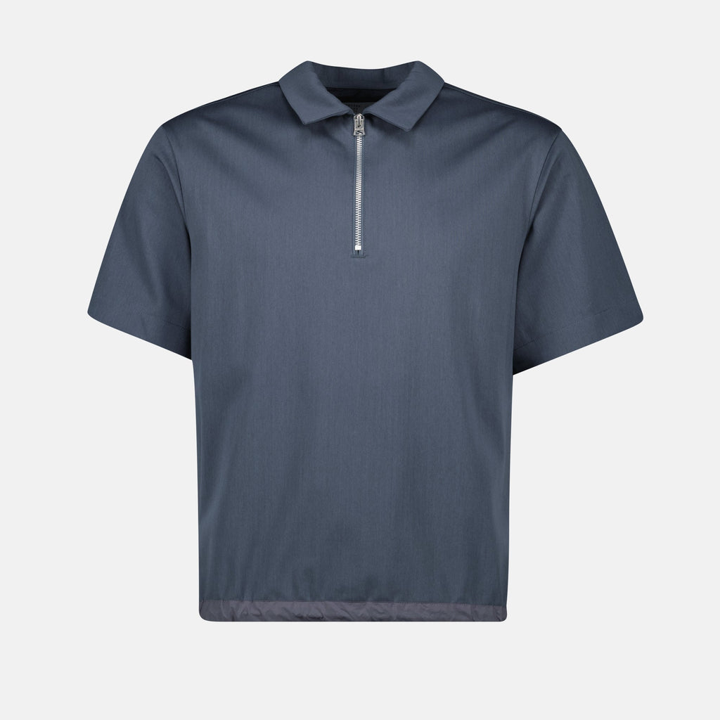 polo shirt, Sacai, zip polo, blue polo, contemporary style