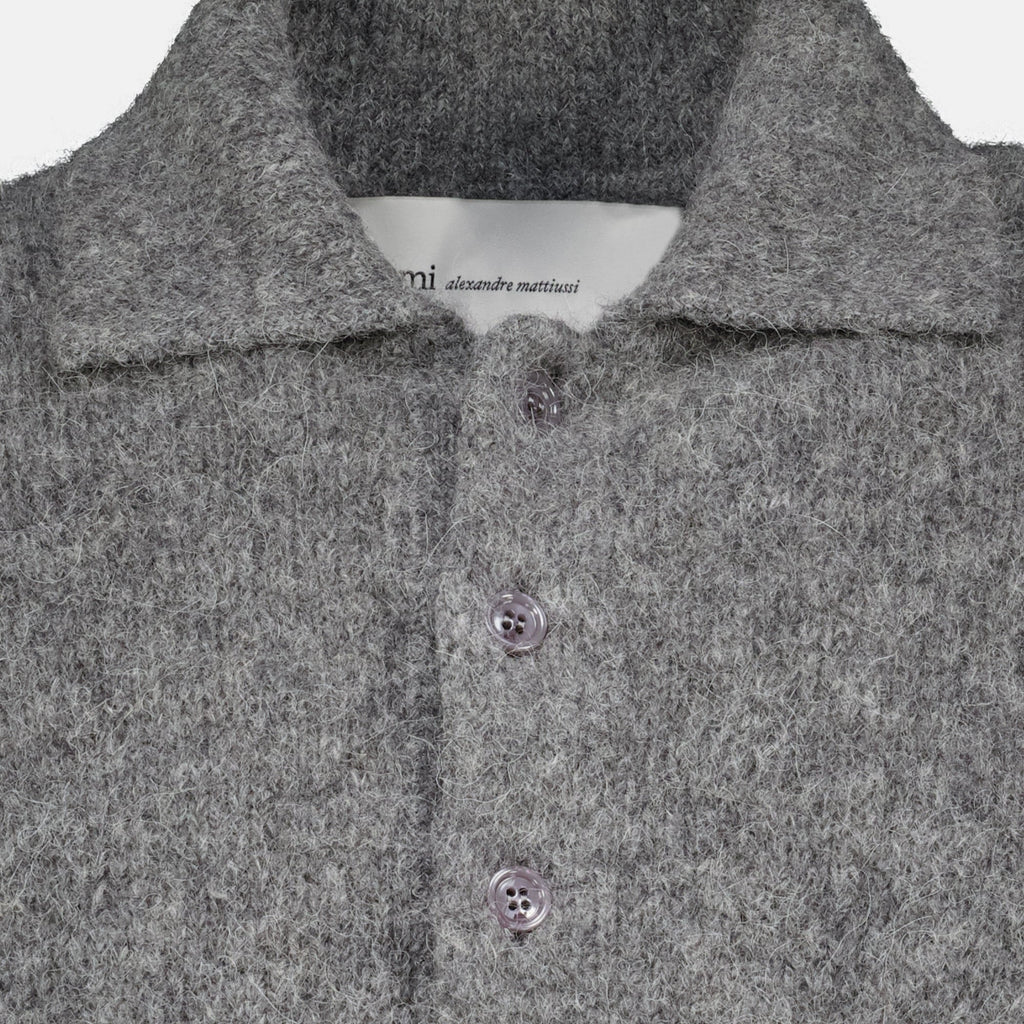 Polo cinzento de alpaca