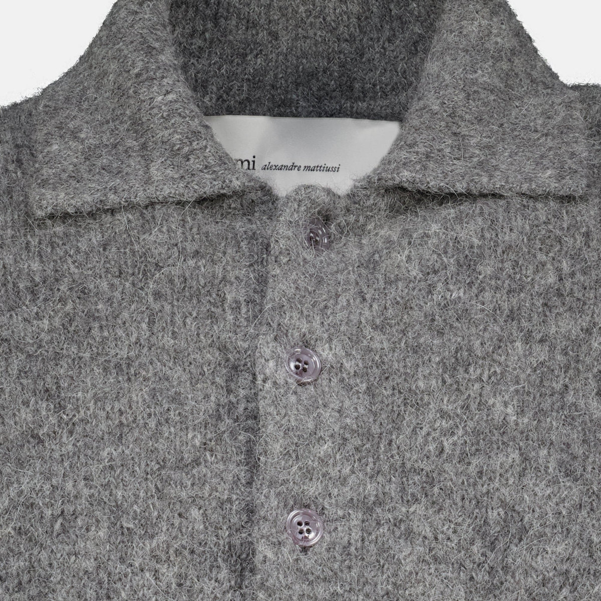 Polo cinzento de alpaca