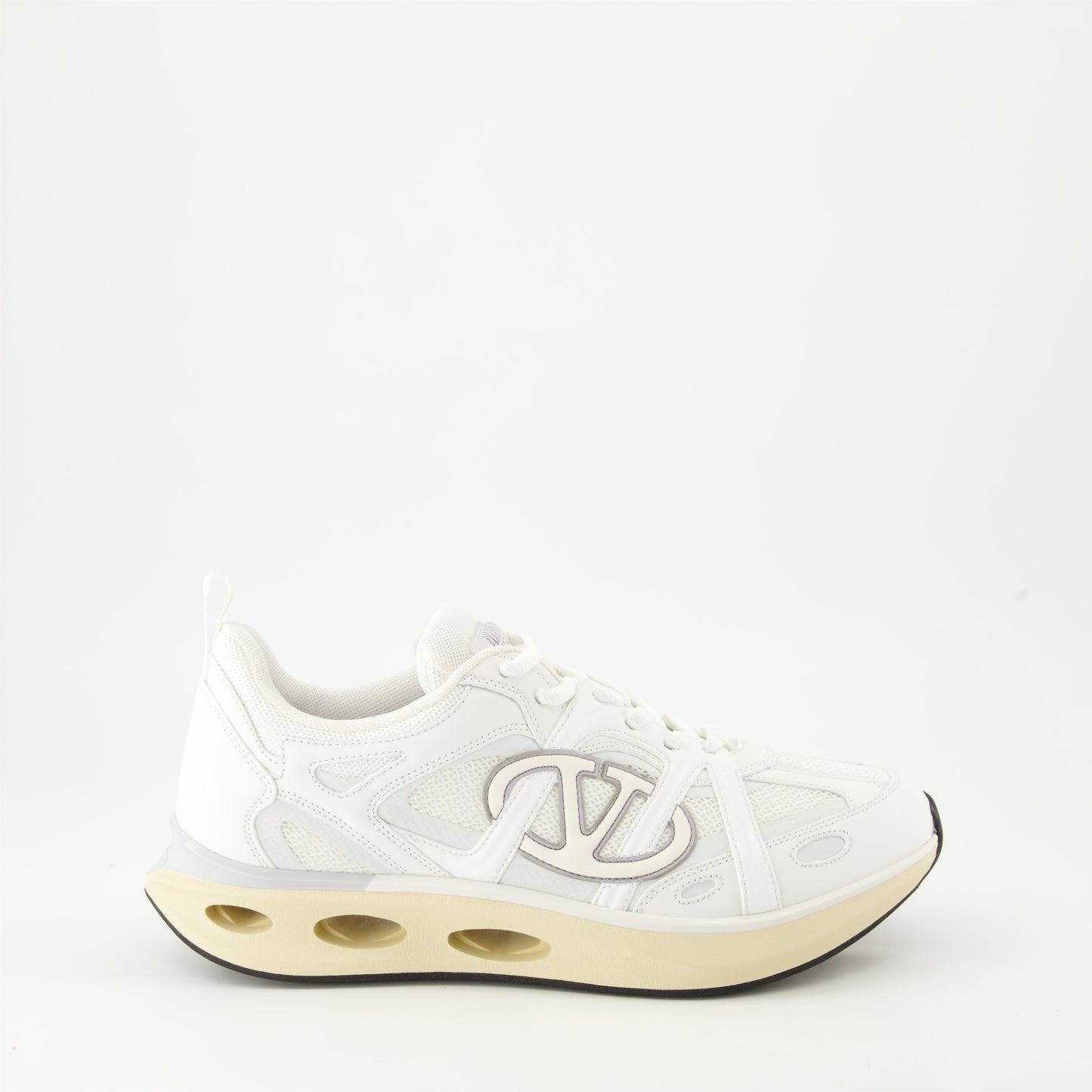 VLogo Easyjog, leather sneakers, mesh sneakers, white sneakers, Valentino Garavani shoes