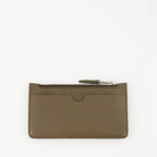 Image of Brown Zippered Cardholder by Ami PARIS for Unisex - Season Autumn-Winter 2025 - Back View