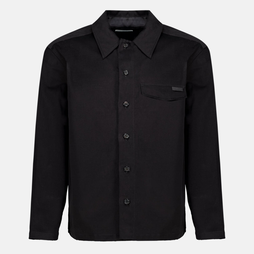 Schwarzes Overshirt aus Baumwolle