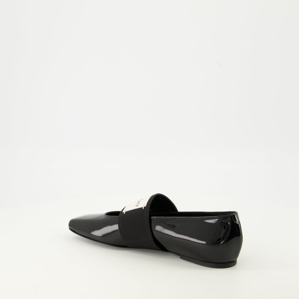 Givenchy ballerinas, Sliced Square model, patent leather shoes, square toe flats, luxury footwear