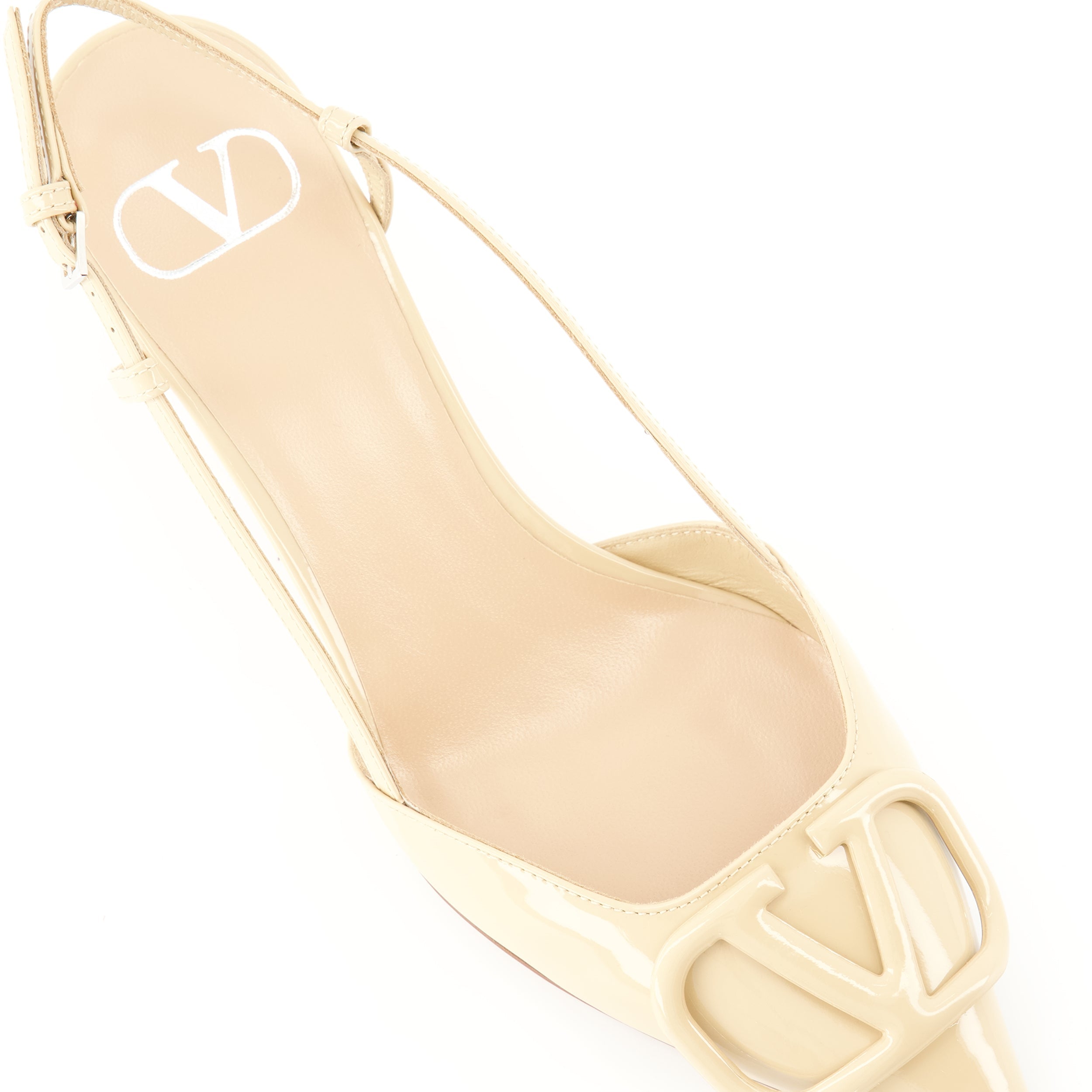 VLogo pumps, patent leather heels, Valentino Garavani, pointed toe pumps, adjustable ankle strap