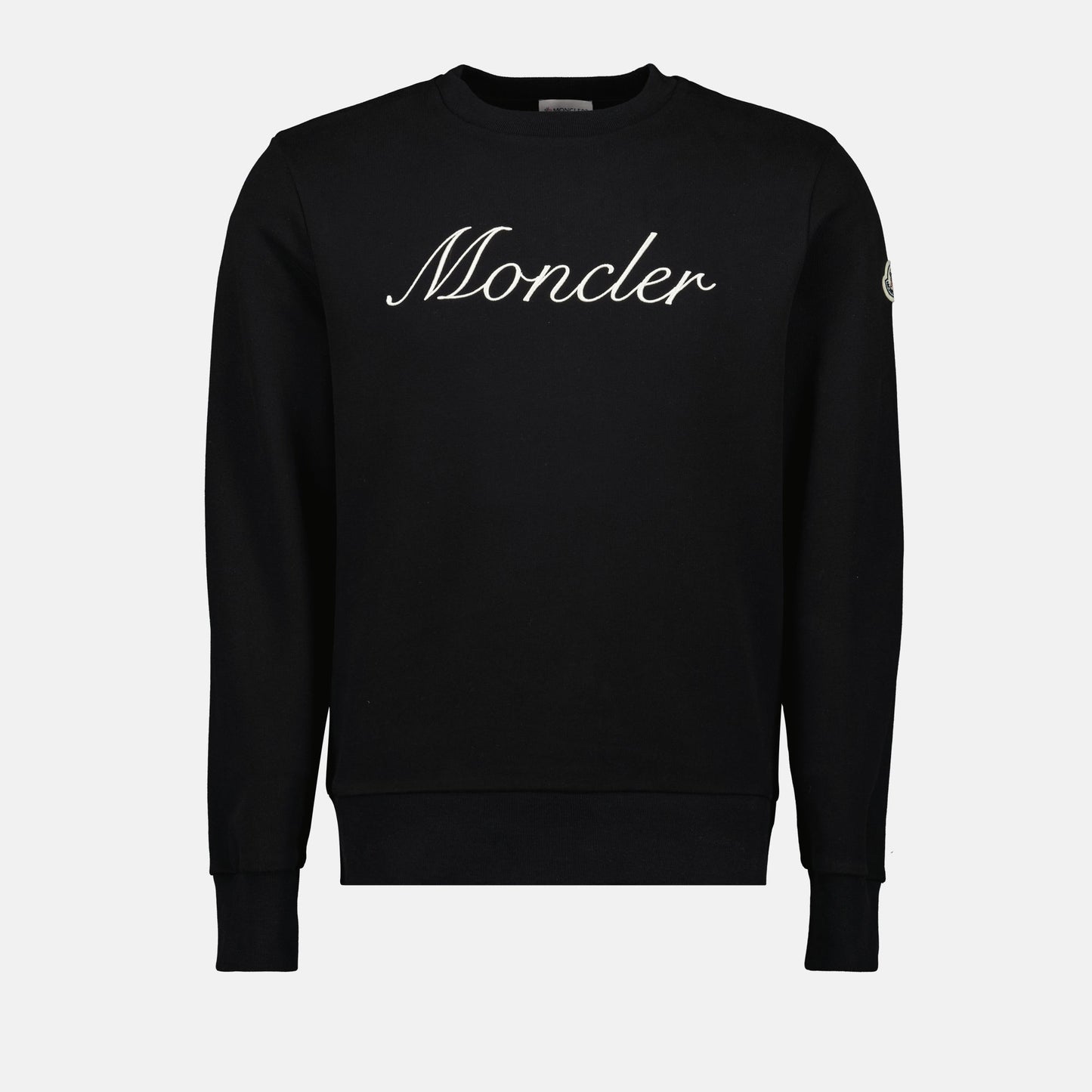 sweatshirt, Moncler sweatshirt, embroidered logo, black sweatshirt, Spring-Summer 2025