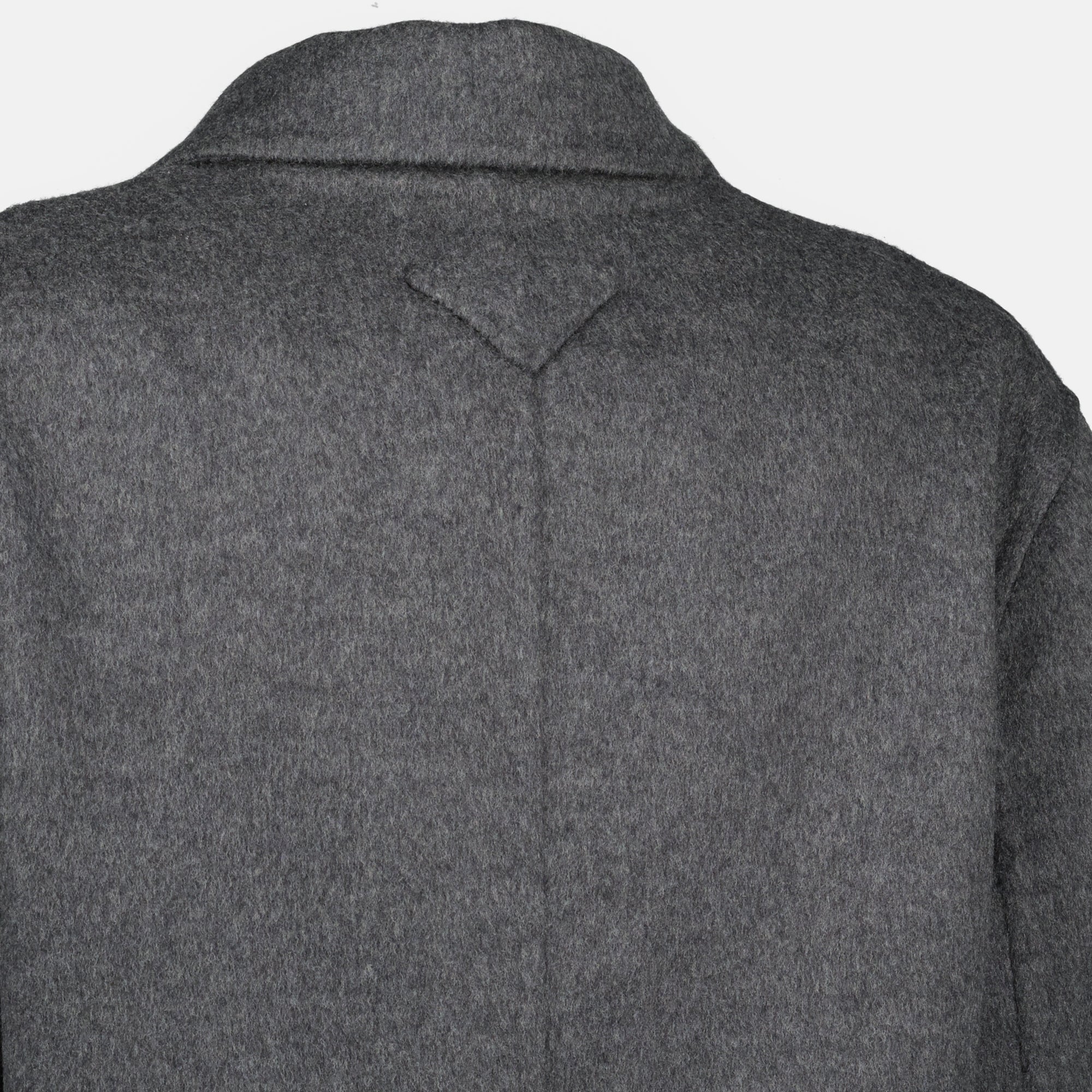 Prada coat, grey wool coat, long coat, Prada collection, Fall-Winter fashion