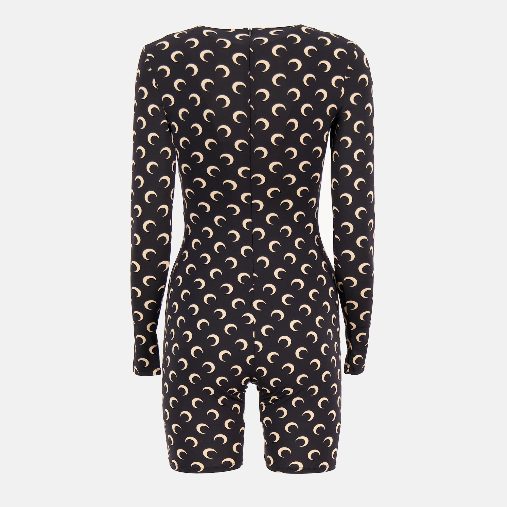 Marine Serre jumpsuit, Moon print clothing, short jumpsuit, polyamide outfit, autumn/winter fashion