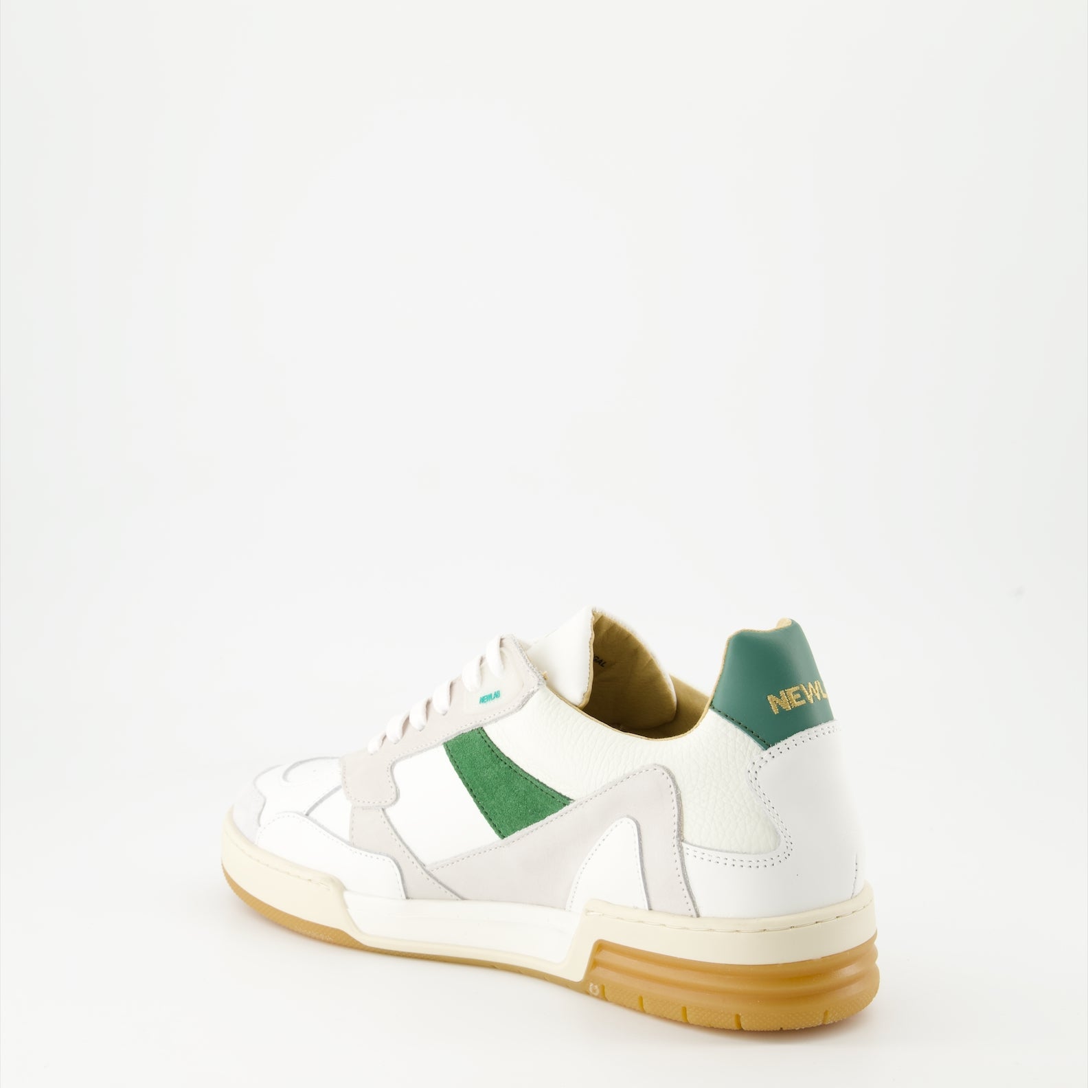 luxury sneakers, leather sneakers, green and white sneakers, New Lab, Spring-Summer collection