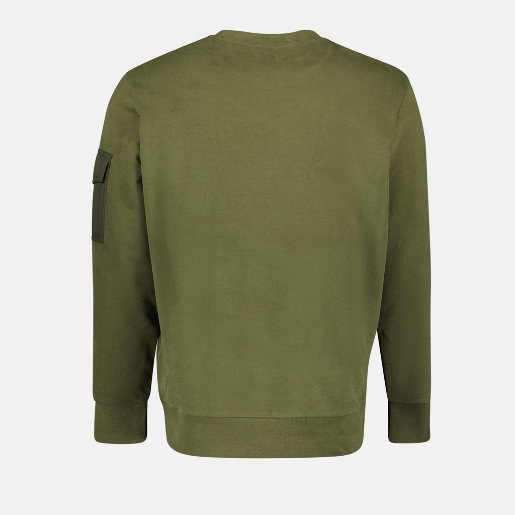 Moncler sweatshirt, green sweatshirt, men's fashion, pocket sweatshirt, AW24 collection