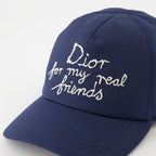 blue cap, Dior collaboration, embroidered logo, adjustable hat, cotton accessory