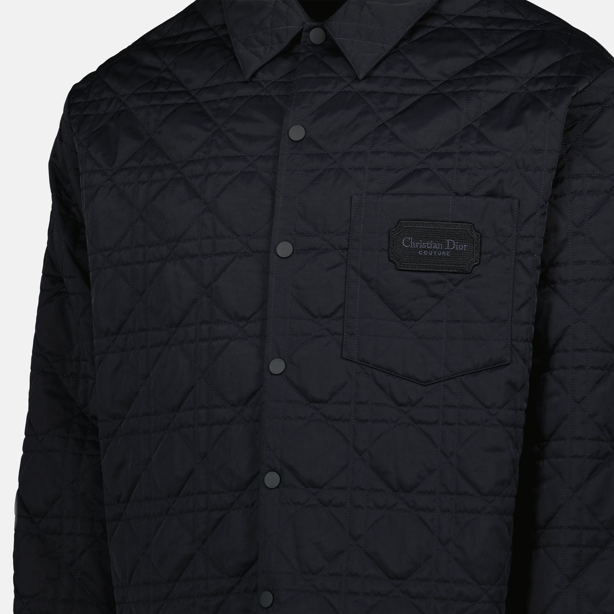 Cannage overshirt, Dior, quilted design, men's fashion, black overshirt