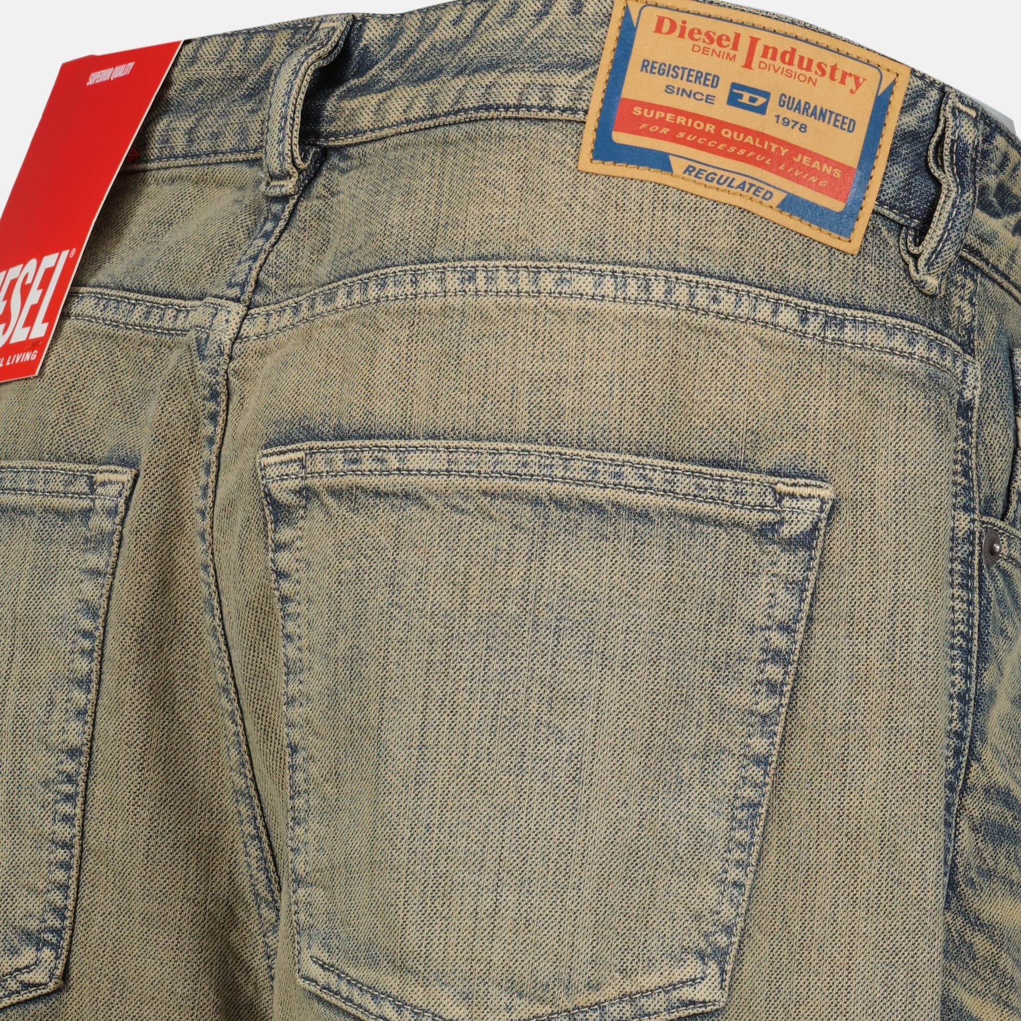 wide-leg jeans, Diesel 1996D-Sire, blue-grey denim, five-pocket design, casual style