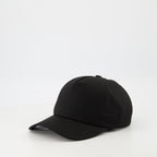 Imagen de gorra de algodón negro bordada de Saint Laurent para hombres - Temporada Primavera-Verano 2025 - Vista trasera