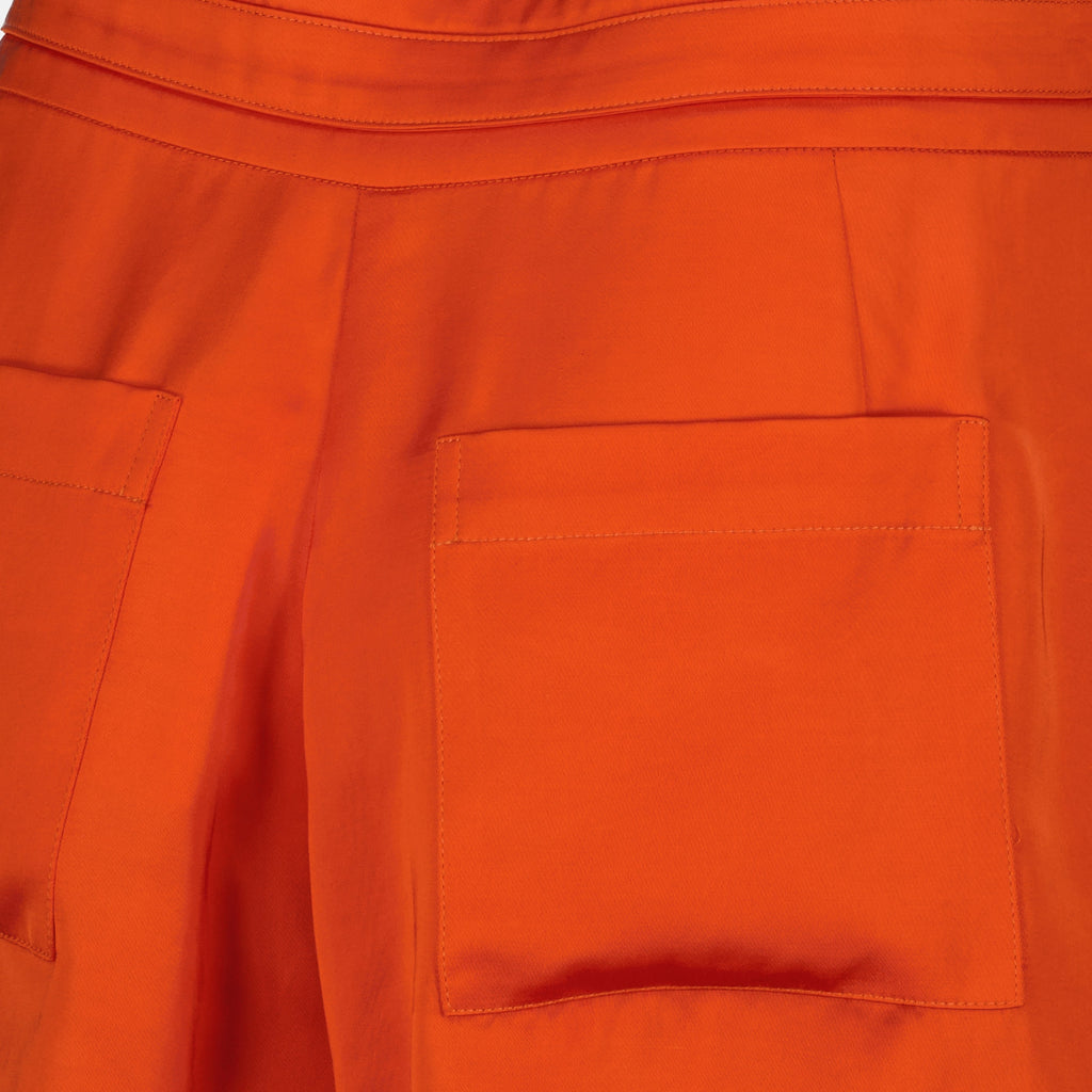 Shorts Efecto Satén Naranja