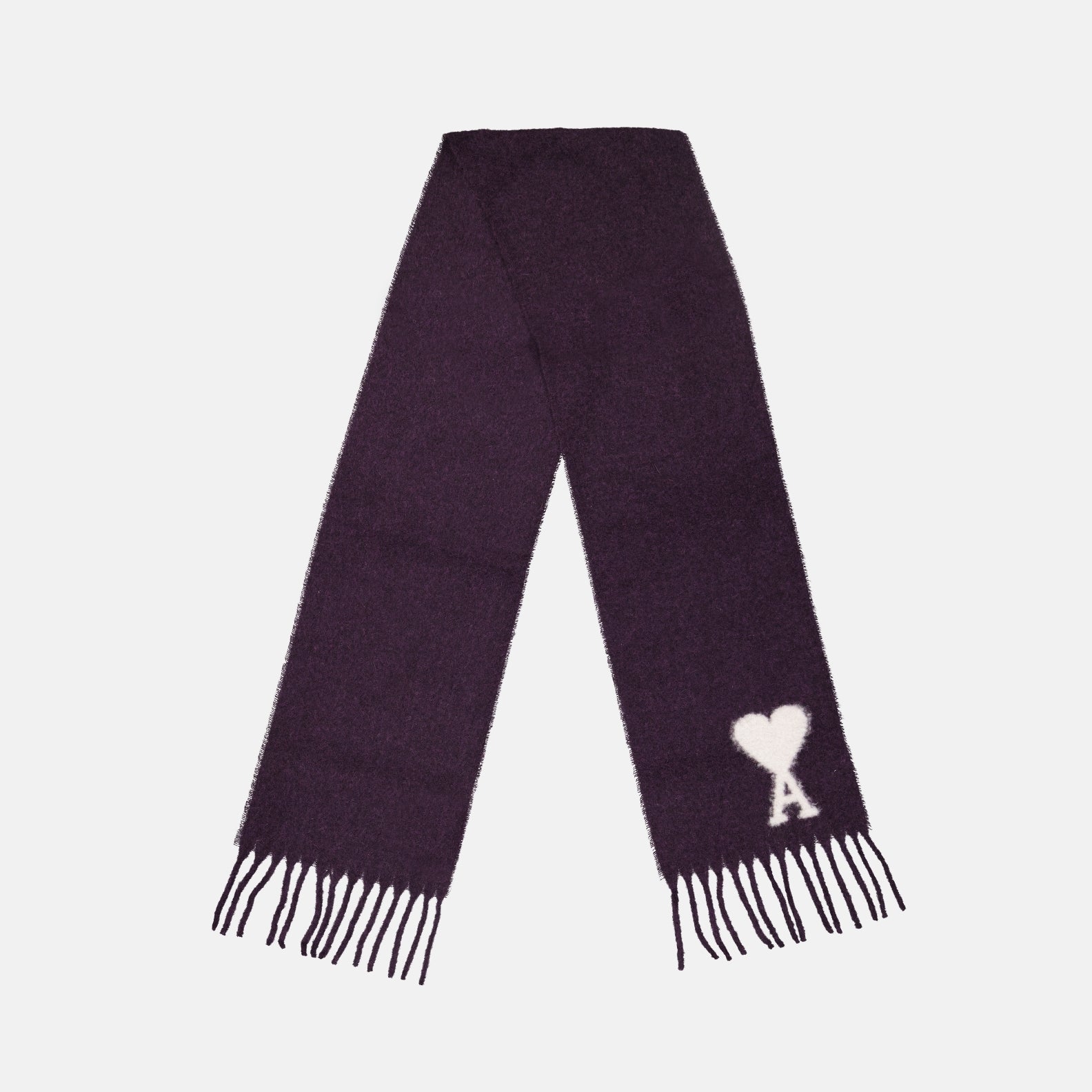 Ami de Coeur scarf, Alpaca scarf, Violet scarf, AMI Paris, Autumn-Winter 2024