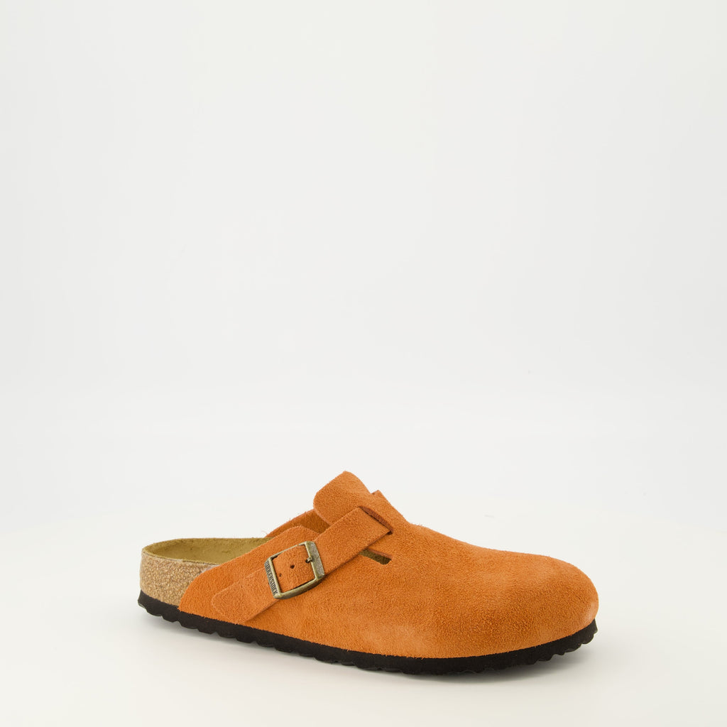 Boston Orange Suede Mules