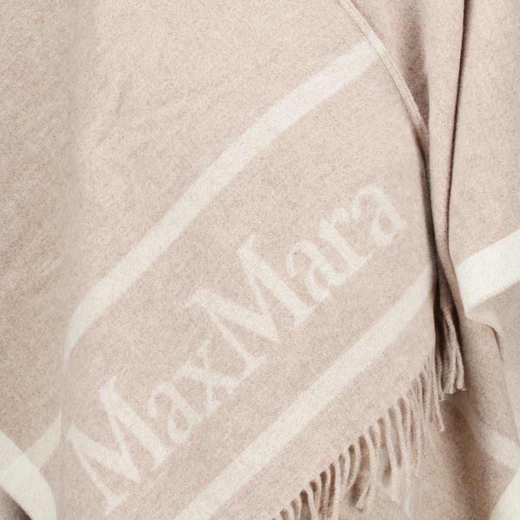 Beige Wool Poncho