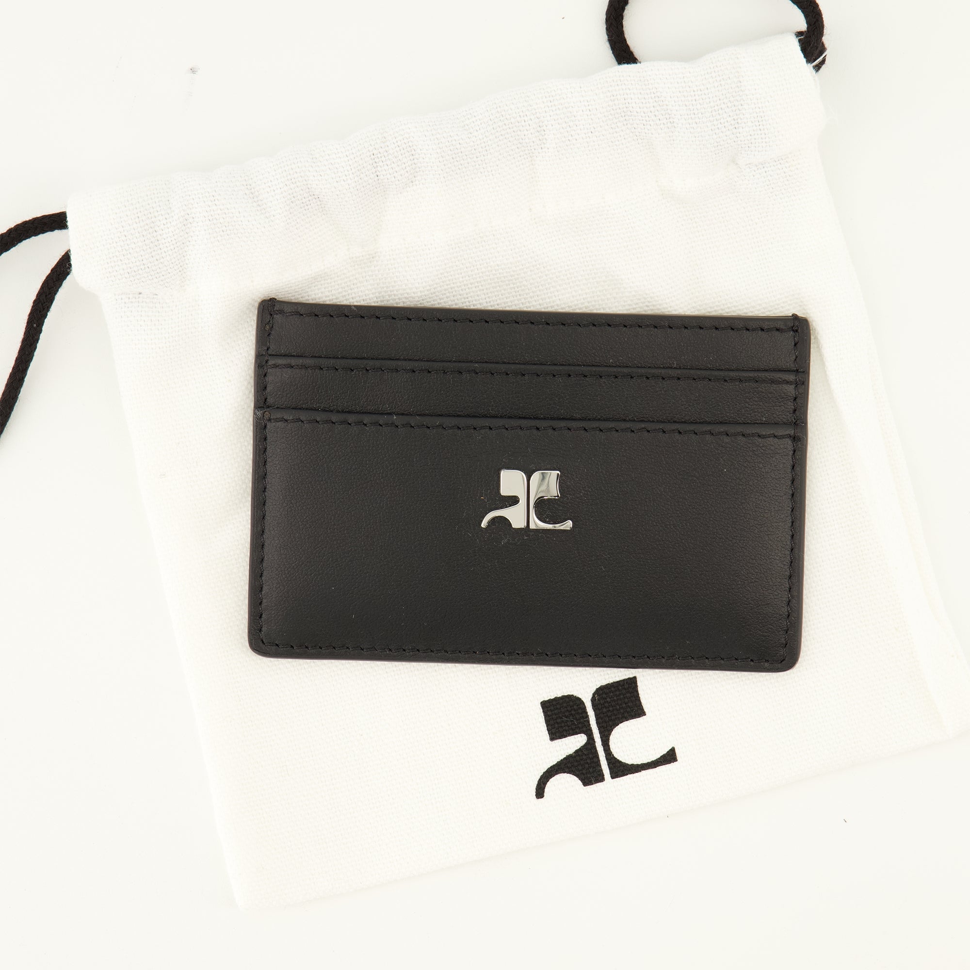 Porte-Cartes AC en Cuir Noir