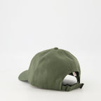 khaki cap, Moncler Grenoble, adjustable logo cap, cotton gabardine, fashion accessory