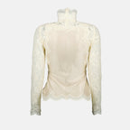 Blouse, Rabanne, Satin, Lace, Spring-Summer Collection
