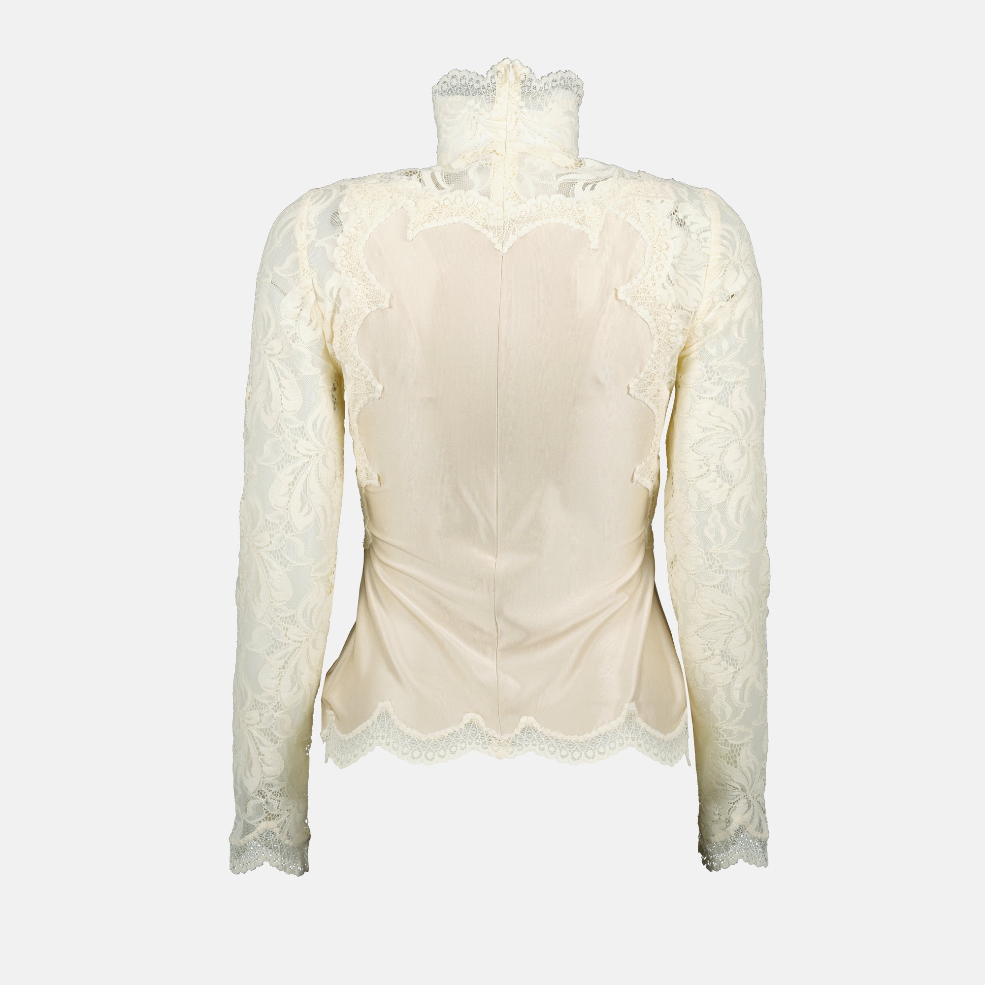 Blouse, Rabanne, Satin, Lace, Spring-Summer Collection