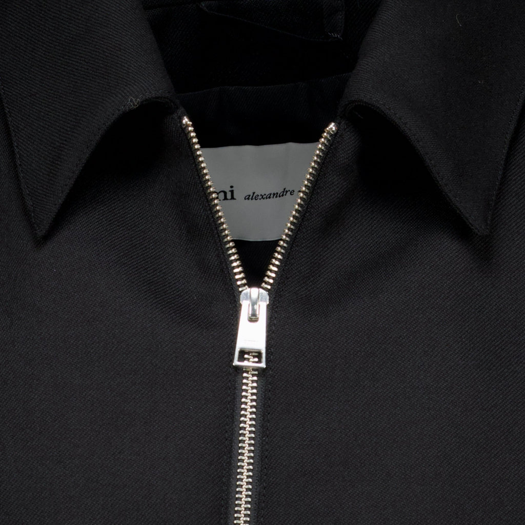 Giacca grigia in lana con zip