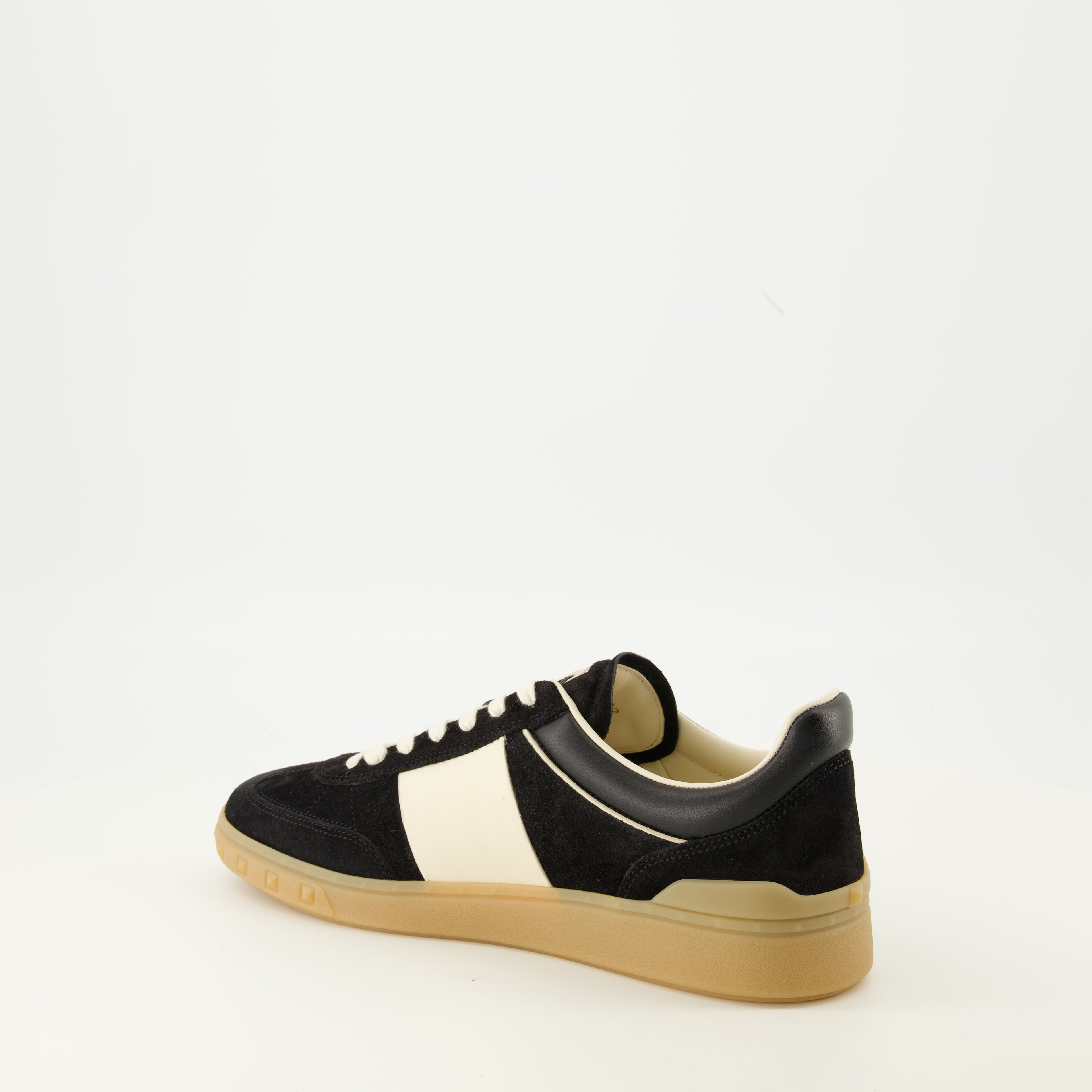 black leather sneakers, Valentino Garavani, modern footwear, men's sneakers, fashion sneakers