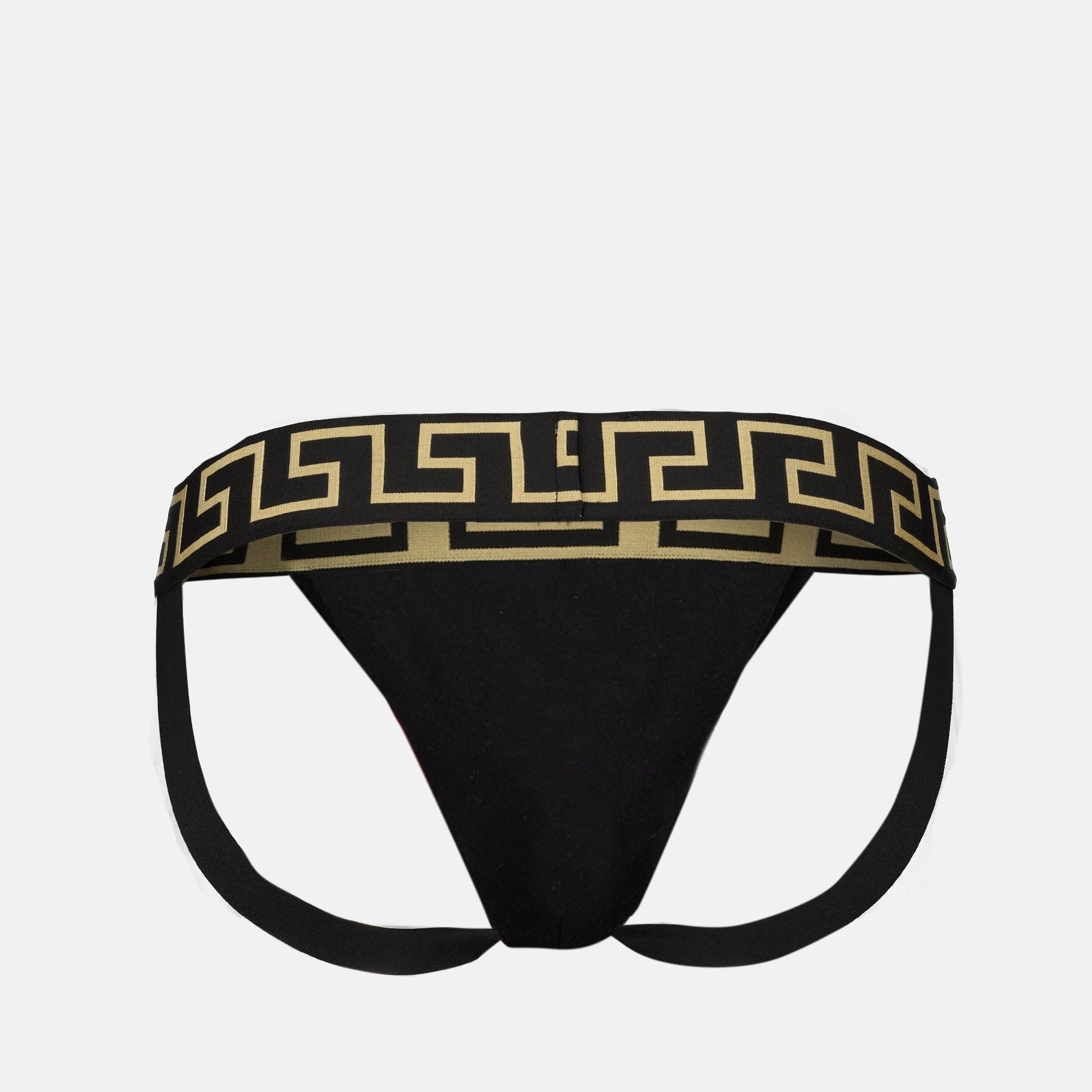 Versace jockstrap, Medusa Greca, black underwear, men's fashion, designer apparel