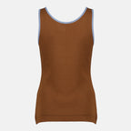Image of Ribbed Brown Tank Top by Prada for Women - Season Spring-Summer 2026 - Back View