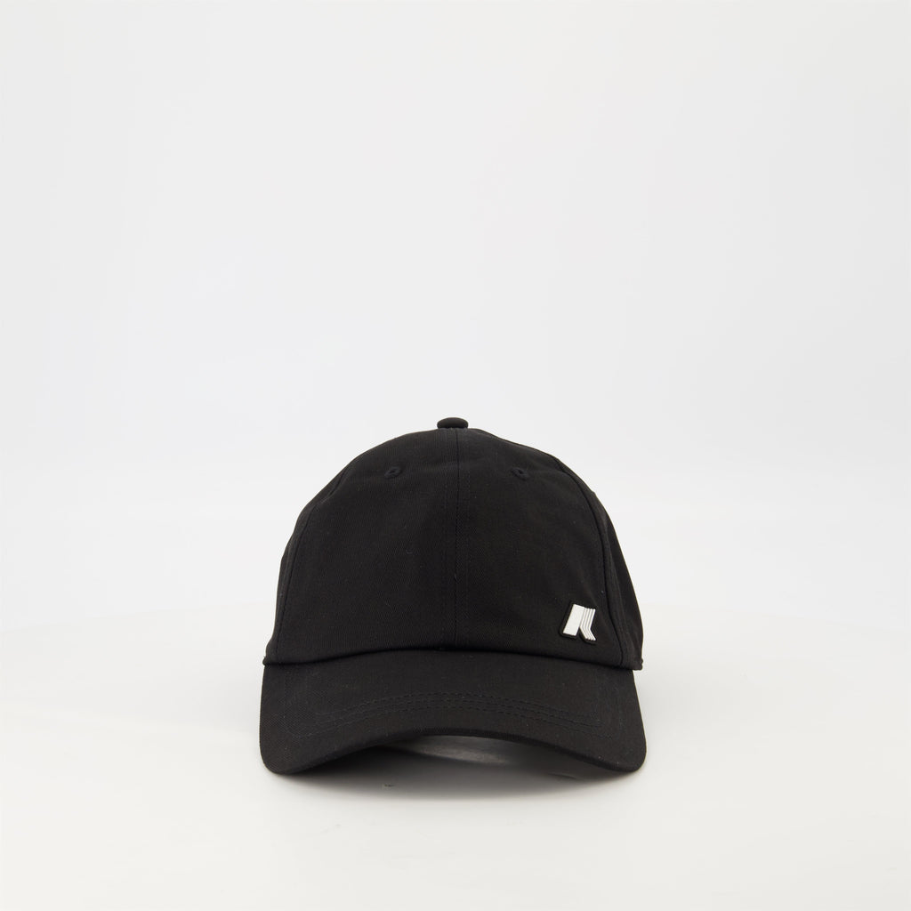 black cap, adjustable cap, unisex accessory, technical twill, silicone logo