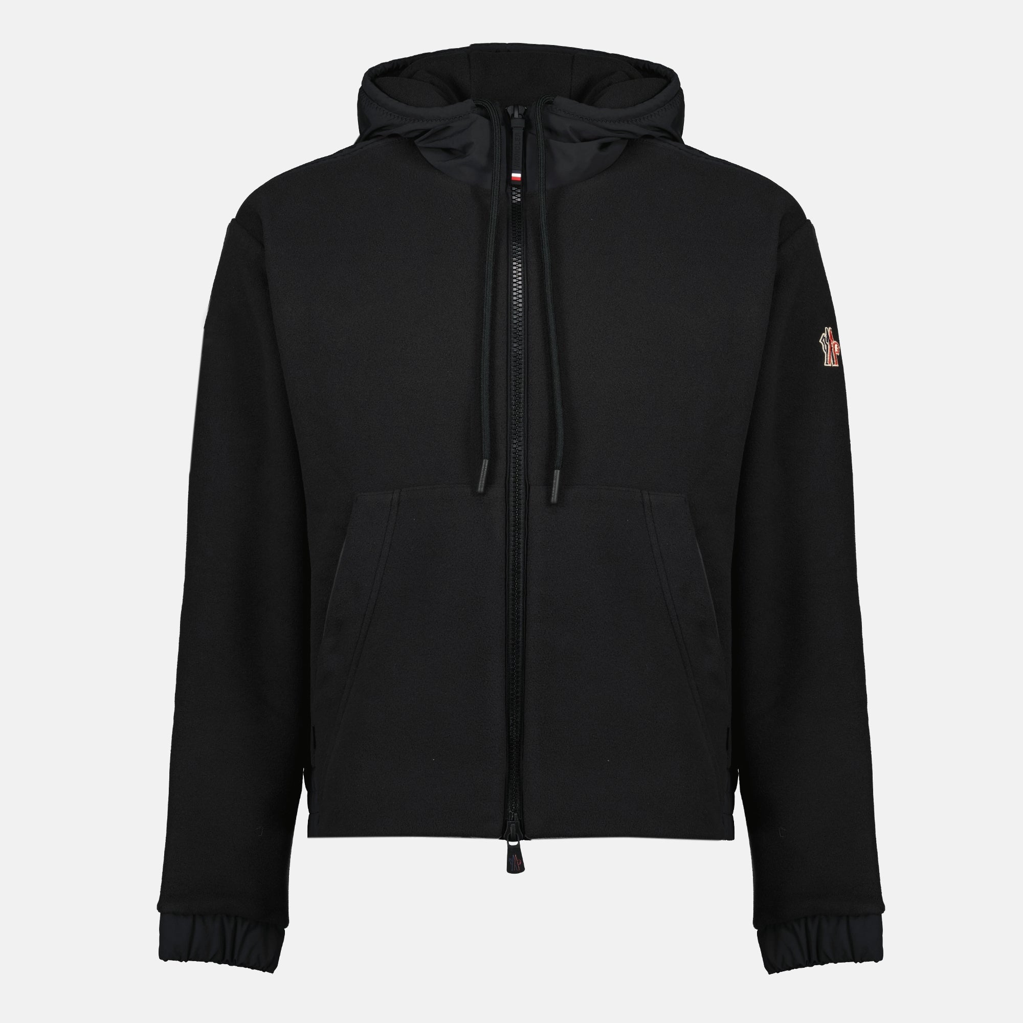 Moncler Grenoble cardigan, Polartec zip-up hoodie, men's luxury outerwear, Autumn Winter 2025 fashion, technical fabric cardigan