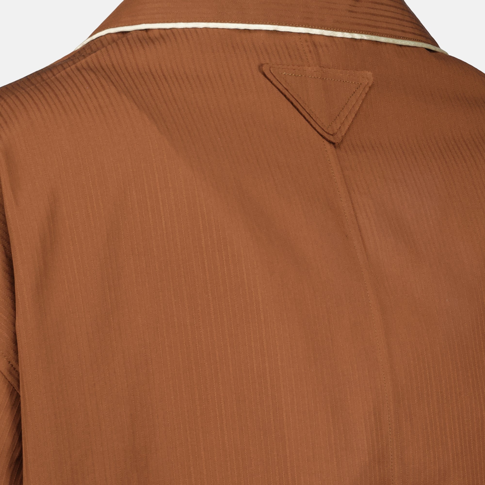 Prada shirt, brown cotton shirt, oversized shirt, Autumn-Winter 2025, stylish blouse