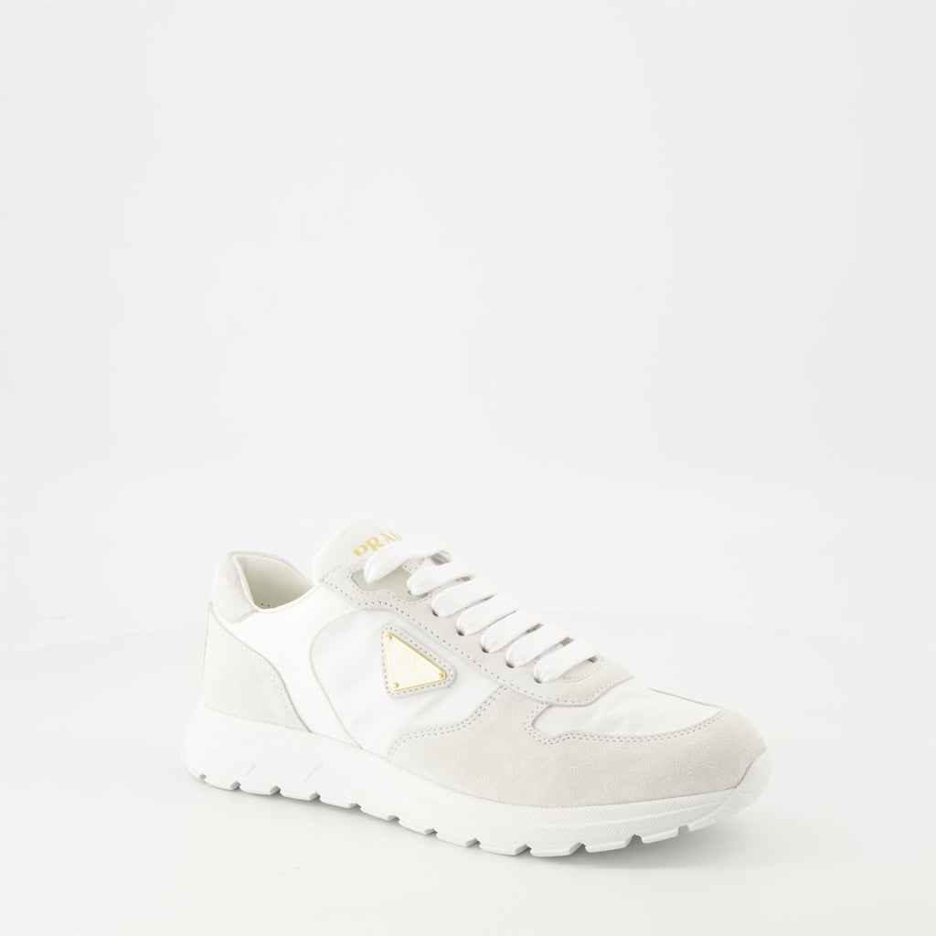 Prada sneakers, leather sneakers, Re-Nylon shoes, casual footwear, Italian design