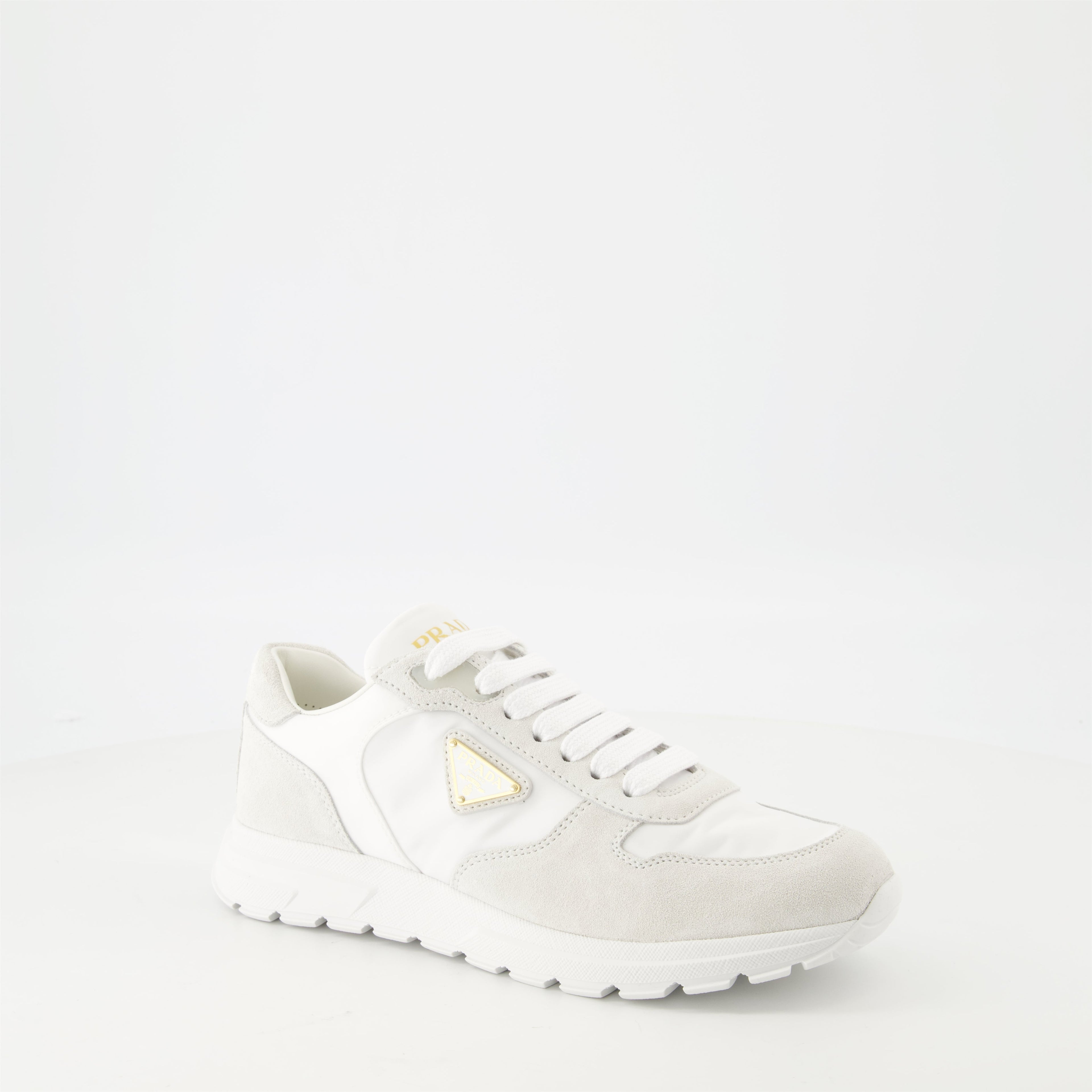 Prada sneakers, leather sneakers, Re-Nylon shoes, casual footwear, Italian design