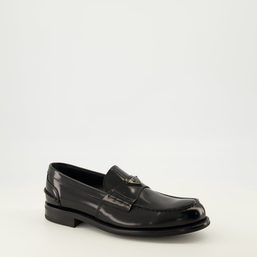 Mocassini in Pelle Nera Slip-On