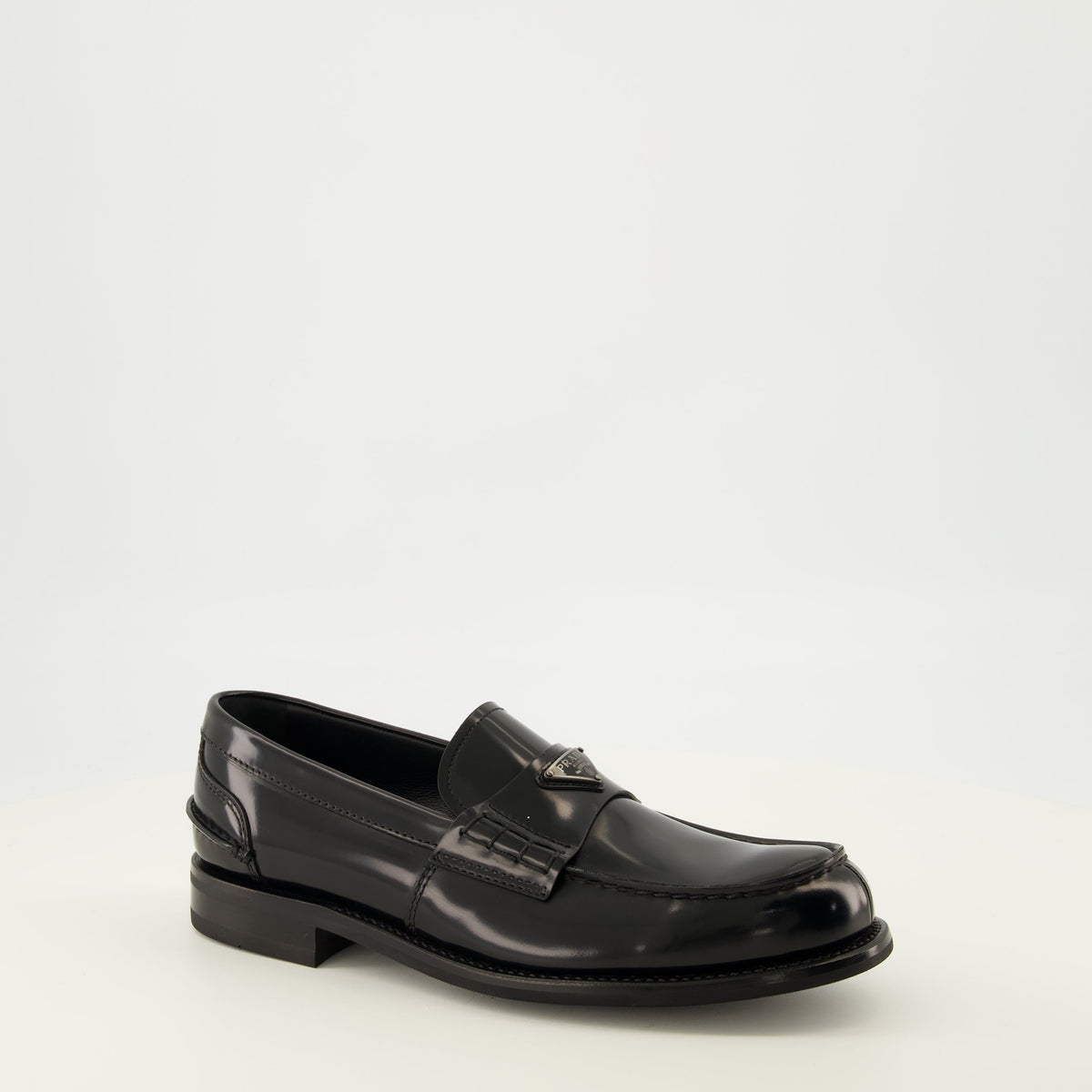 Black Leather Slip-On Loafers
