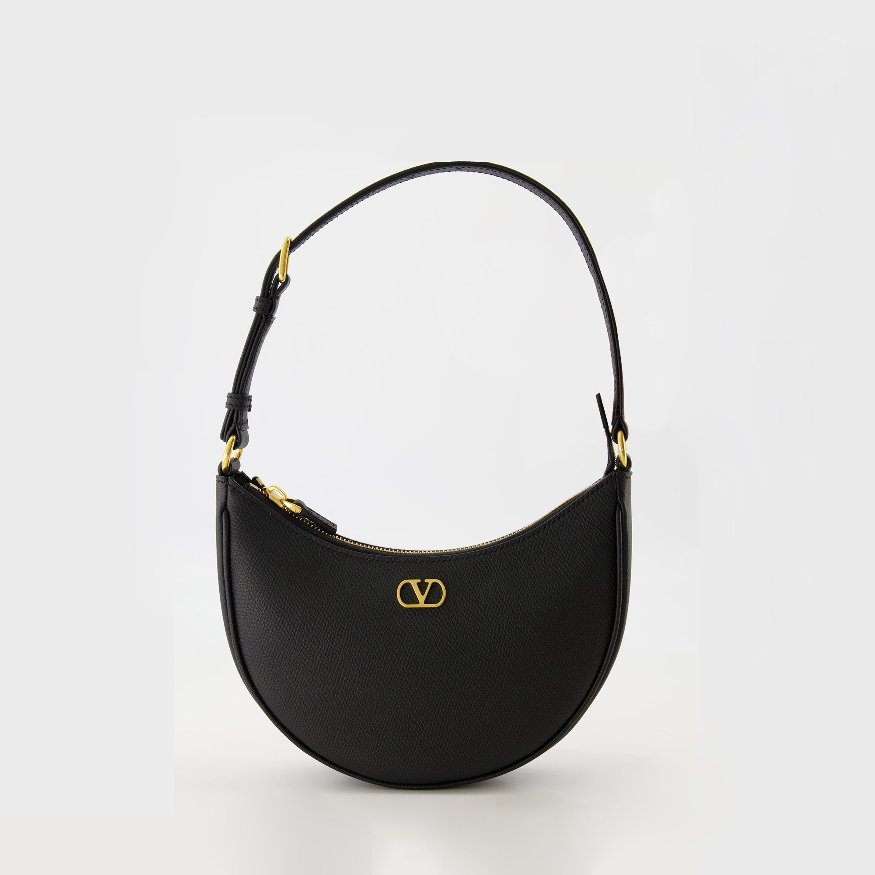 Valentino Garavani Mini Hobo Bag, grained calf leather bag, adjustable shoulder strap, VLogo Signature, modern handbag
