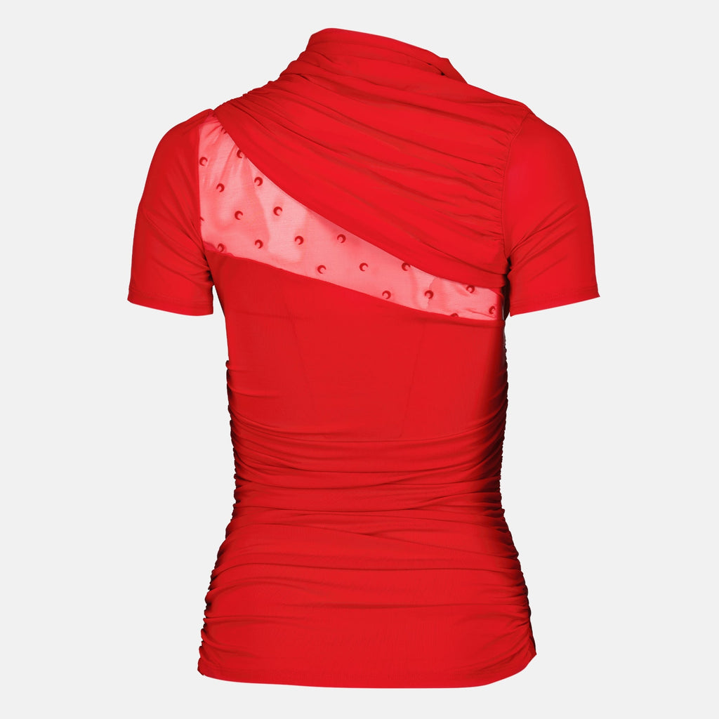 Top Drapé en Jersey Rouge