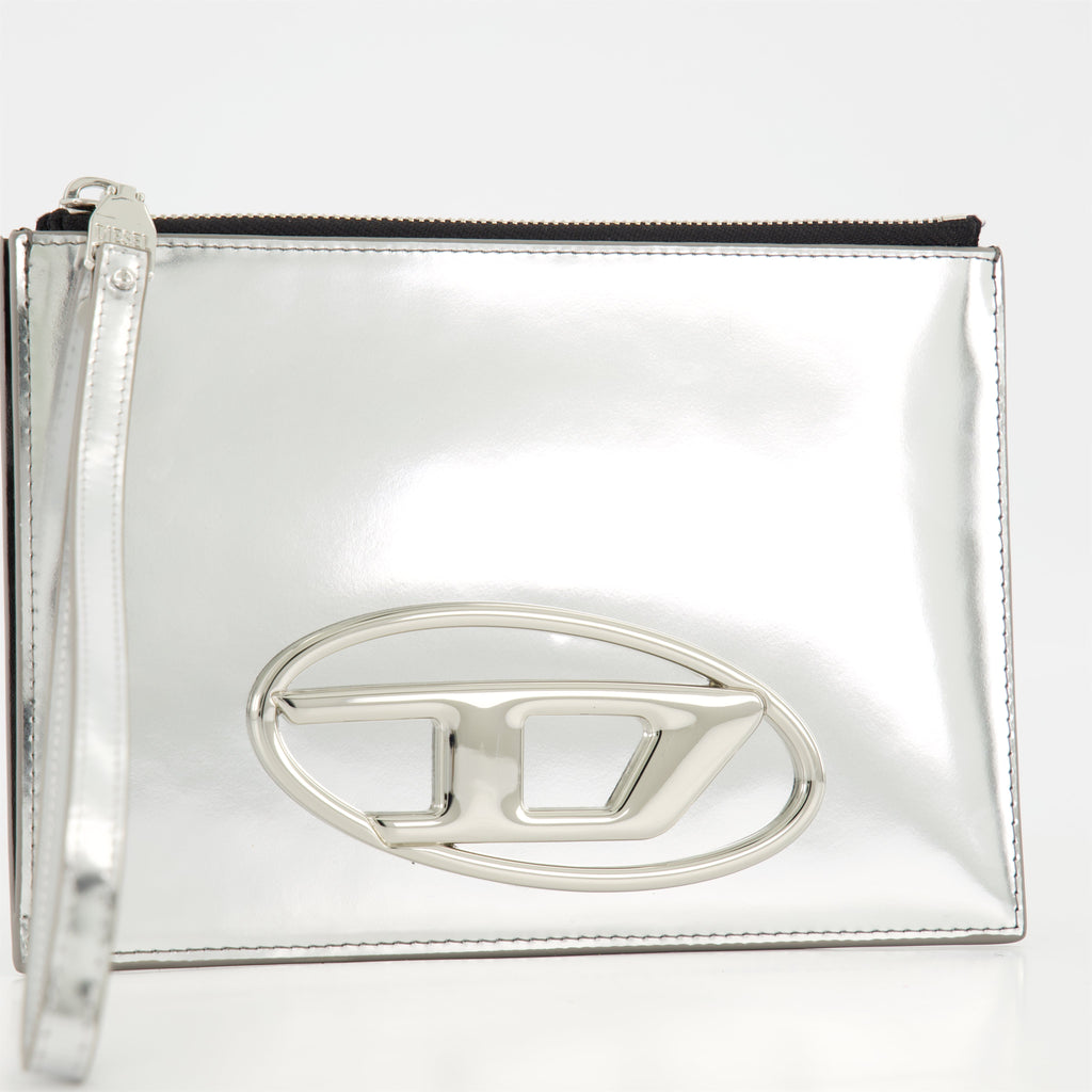 Diesel 1DR Lii, silver pouch, leather accessory, Spring-Summer 2025, women's fashion bag