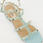 Light Blue Sandals, Rockstud Sandals, Valentino, Women’s Footwear, Designer Sandals