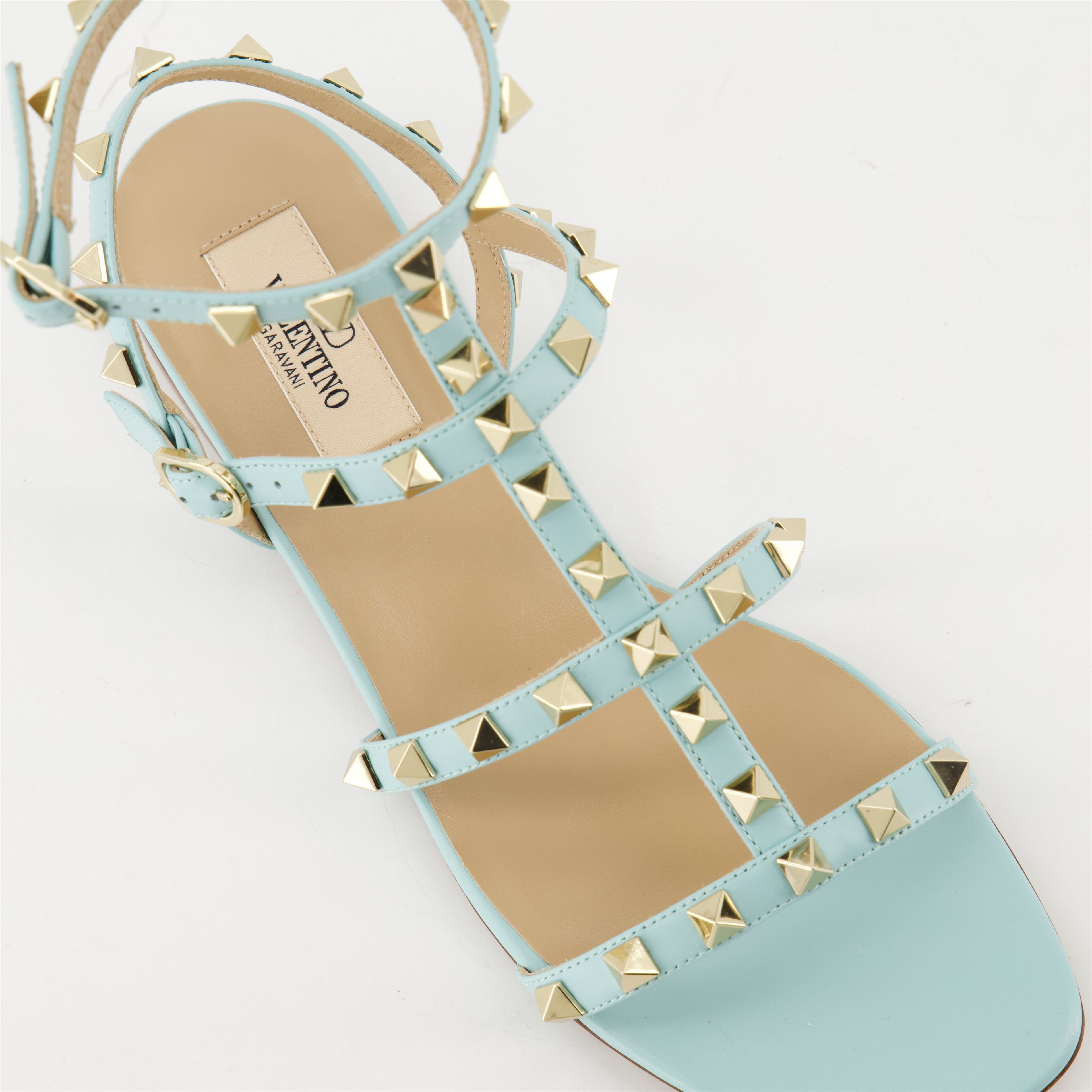 Light Blue Sandals, Rockstud Sandals, Valentino, Women’s Footwear, Designer Sandals