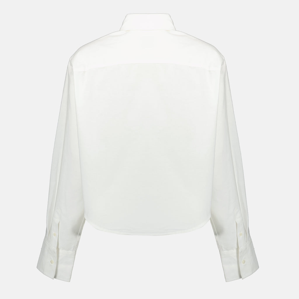 Imagen de la camiseta crop Ami de Coeur en blanco de Ami PARIS para mujeres - Temporada Primavera-Verano 2026 - Vista de detalle del producto 1