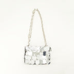 Image de Le Sac Sparkle Nano Argenté par Rabanne pour Femmes - Saison Automne-Hiver 2025 - Vue de Face