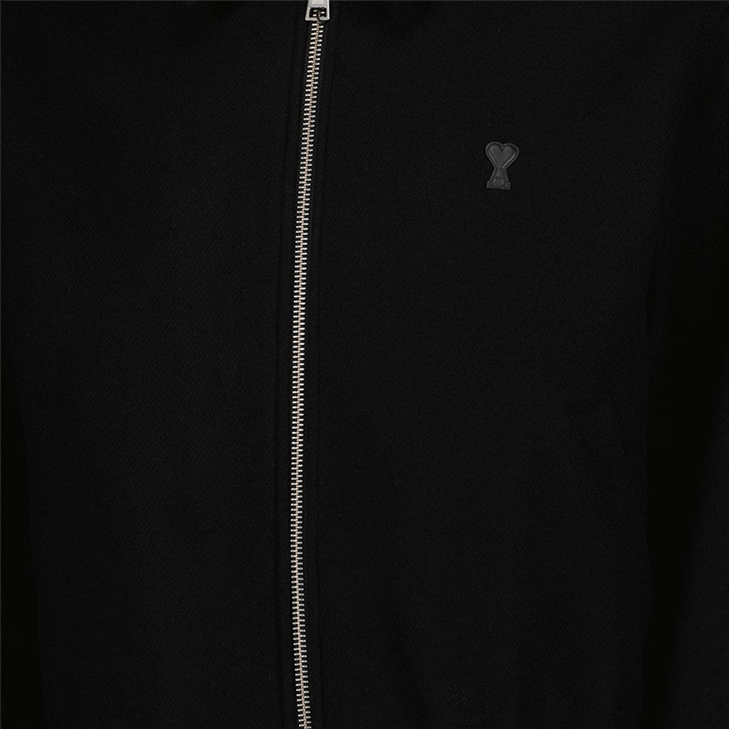 Black Wool Jacket, AMI Paris Jacket, Luxury Outerwear, Classic Wool Jacket, Autumn-Winter 2024 Fashion