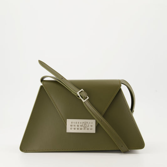 MM6, Khaki Leather Bag, Shoulder Bag, Luxury Accessories, Autumn-Winter 2024