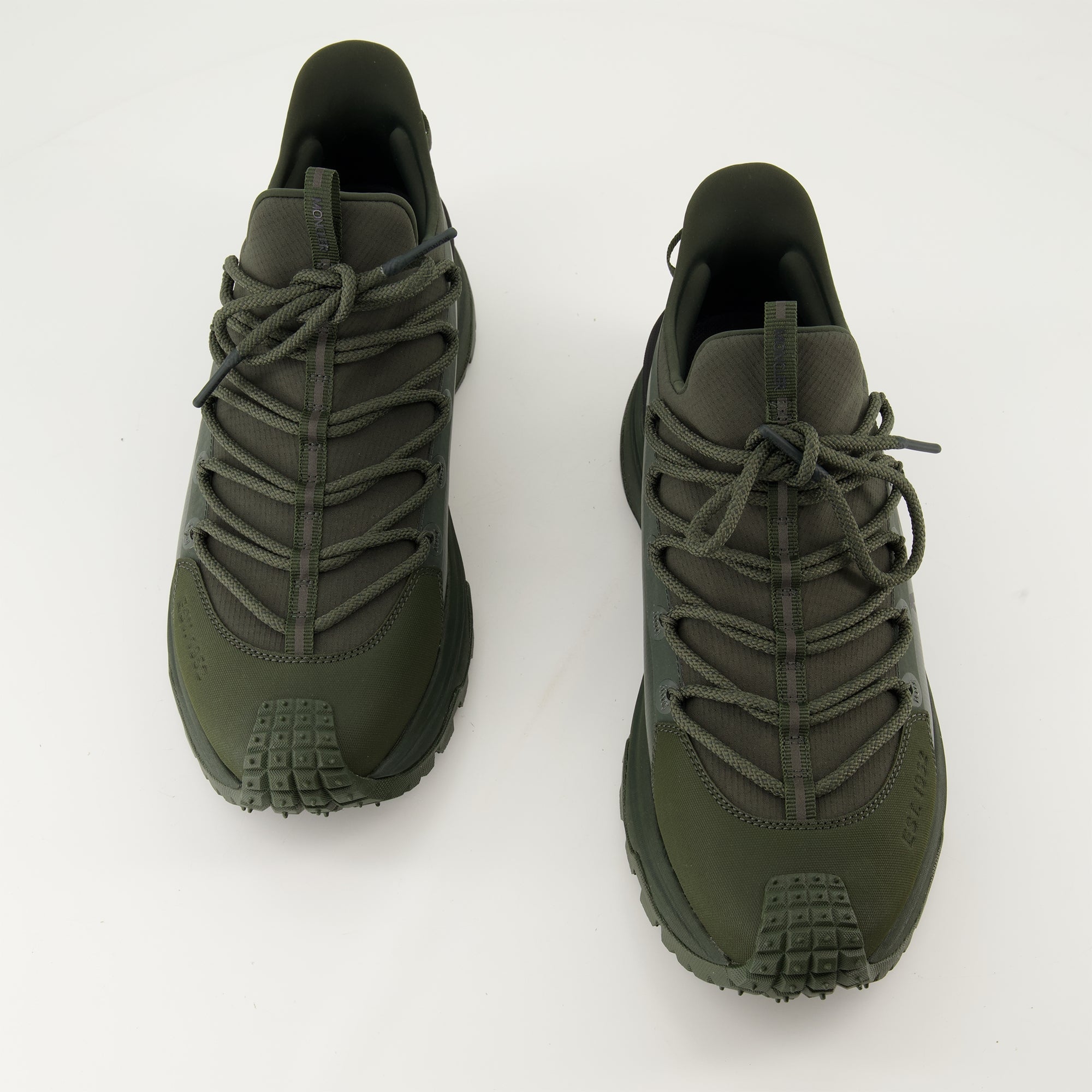 Trailgrip Lite sneakers, khaki sneakers, rubber tread sole, Moncler sneakers, luxury footwear